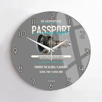 Thumbnail for PASSPORT design on gray no frame wall clock