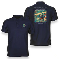 Thumbnail for VINTAGE G4008 - The Observer's Eye - Double-Side Polo T-Shirt design on navyblue