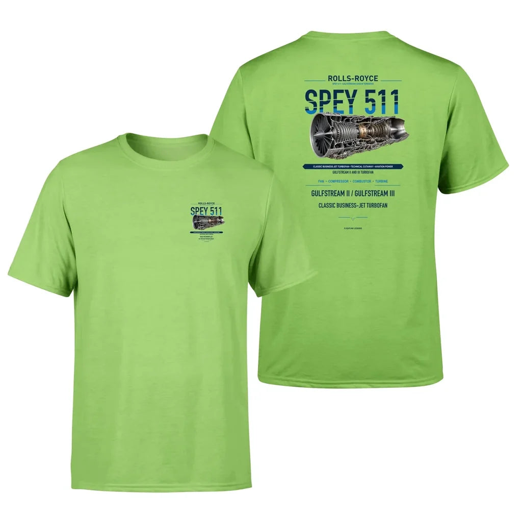 SPEY 511 design on light green t shirt