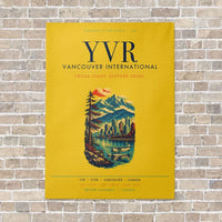 Thumbnail for Vancouver International Airport YVR vertical canvas print - no frame - yellow background