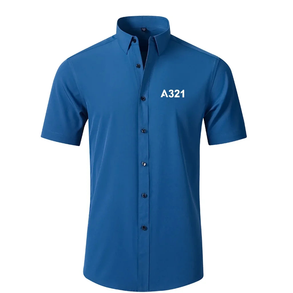A321 Flat Text Designed Short Sleeve Shirts - view 12