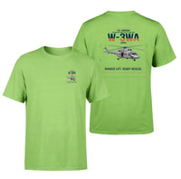 Thumbnail for PZL-Świdnik W-3WA Sokół design on light green t-shirt, double-side print