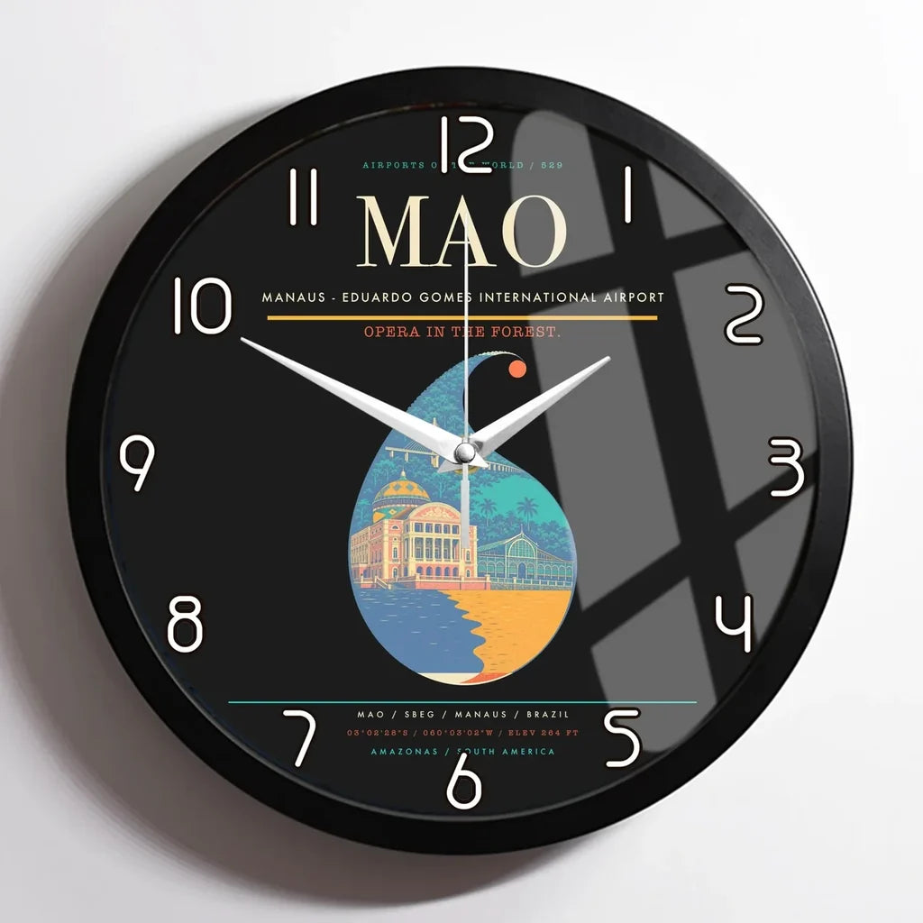 Manaus - Eduardo Gomes International Airport MAO Wall-Clock Framed - Black