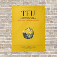 Thumbnail for Chengdu Tianfu International Airport TFU vertical canvas print - no frame - yellow background