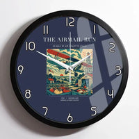 Thumbnail for VINTAGE G4015 - The Airmail Run - Designed Wall Clocks design on navyblue framed