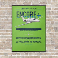 Thumbnail for Cessna Citation Encore+ vertical canvas print - framed - light green background