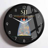 Thumbnail for Sarajevo International Airport SJJ Wall-Clock Framed - Black