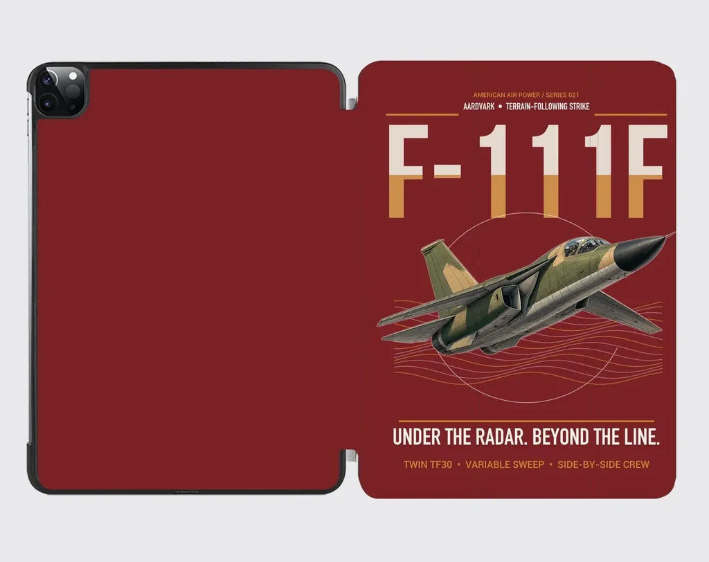 F-111F Aardvark design on dark red ipad tablet case