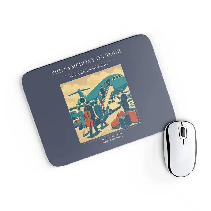 VINTAGE G4421 - The Symphony On Tour - Designed Mouse Pads design on navyblue rectangle