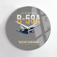 Thumbnail for B-58A Hustler design on gray no frame wall clock