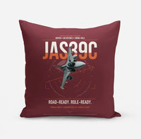 Thumbnail for Saab JAS 39C Gripen design on dark red pillow