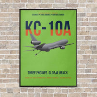 Thumbnail for KC-10A EXTENDER vertical canvas print - framed - light green background