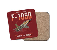 Thumbnail for F-105D Thunderchief design on dark red 1 piece coaster