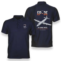 Thumbnail for EP-3E ARIES II design on navy blue double-side polo t-shirt, double-side print
