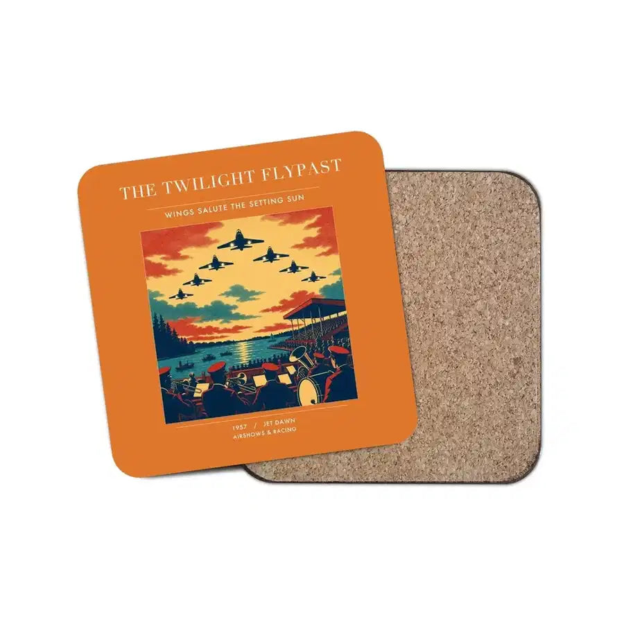 The Twilight Flypast - Designed Coasters design on orange 1-piece