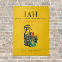 Thumbnail for Houston George Bush Intercontinental Airport IAH vertical canvas print - no frame - yellow background