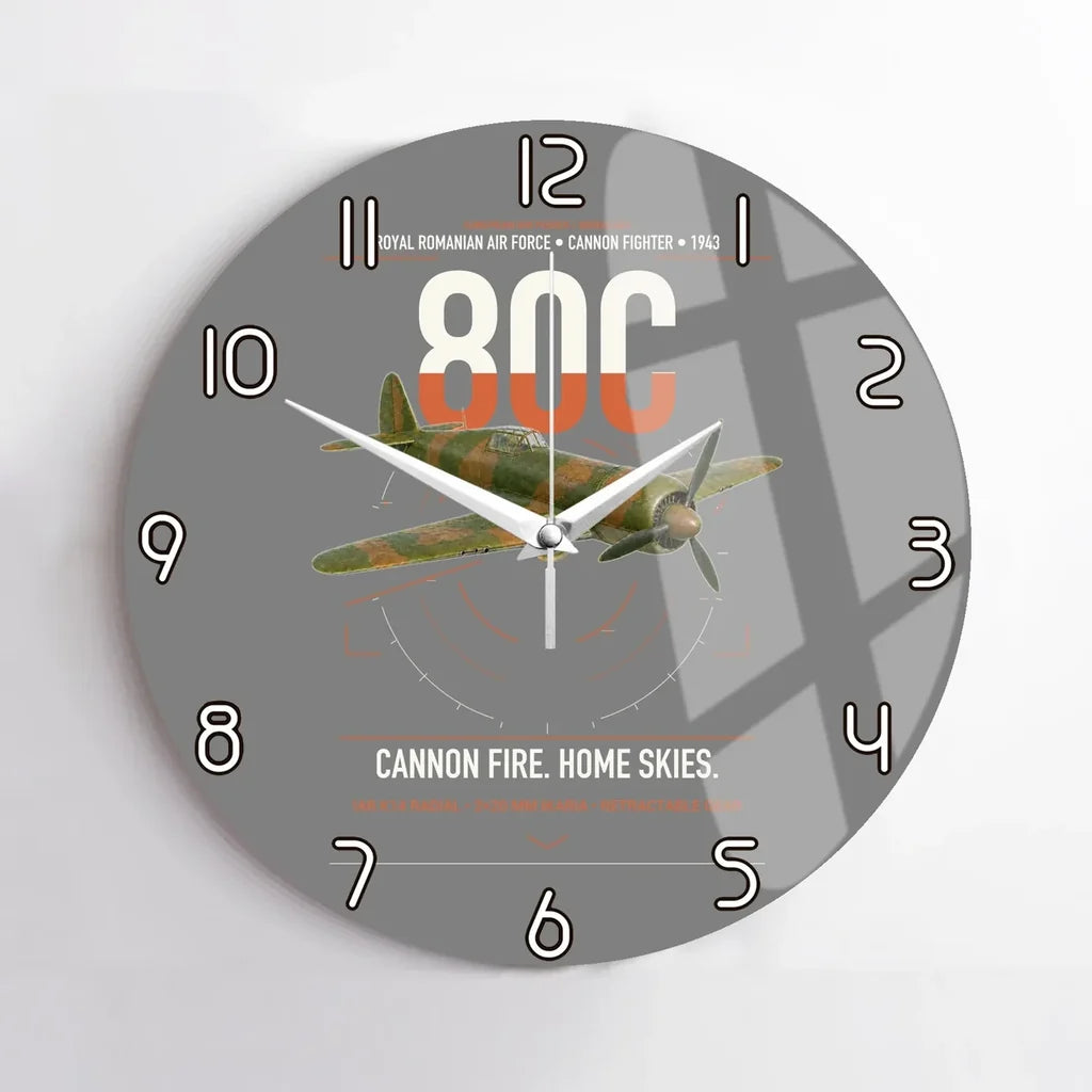 IAR 80C design on gray no frame wall clock