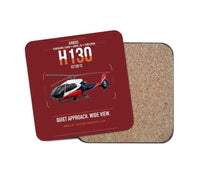 Thumbnail for Airbus H130 design on dark red 1 piece coaster