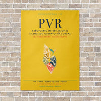 Thumbnail for Aeropuerto Internacional Licenciado Gustavo Díaz Ordaz PVR vertical canvas print - no frame - yellow background