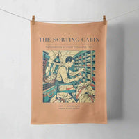 Thumbnail for VINTAGE G4155 - The Sorting Cabin - Designed Towels design on orange