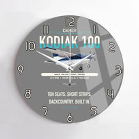 Thumbnail for Daher Kodiak 100 Series III design on gray no frame wall clock