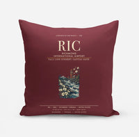 Thumbnail for Richmond International Airport (RIC) design on dark red pillow