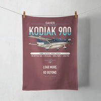 Thumbnail for Daher Kodiak 900 design on dark red towel