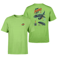 Thumbnail for SIGNAL 616 - How Planes Fly V2 - Double-Side T-Shirt design on light green double side t shirt