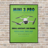 Thumbnail for DJI Mini 3 Pro vertical canvas print - framed - light green background