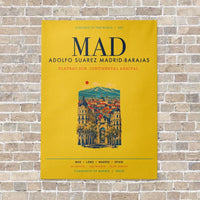 Thumbnail for Adolfo Suarez Madrid-Barajas Airport MAD vertical canvas print - no frame - yellow background