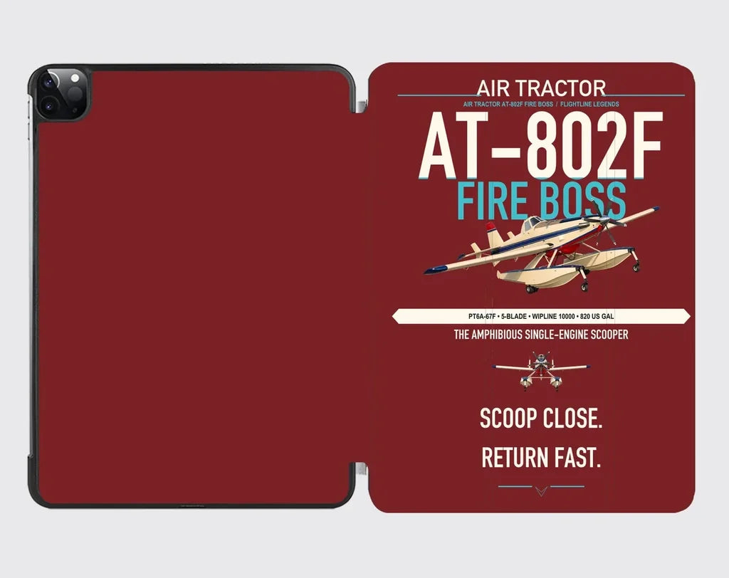 Air Tractor AT-802F Fire Boss design on dark red ipad tablet case