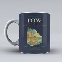 Thumbnail for Portorož Airport (POW) airport code design on dark blue ceramic mug