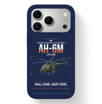 Thumbnail for MD AH-6M Little Bird design on navy blue magsafe iphone case, for iPhone 17 Pro