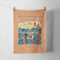 Thumbnail for VINTAGE G4418 - The Lightkeeper Rotation - Designed Towels design on orange