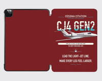 Thumbnail for Cessna Citation CJ4 Gen2 design on dark red ipad tablet case