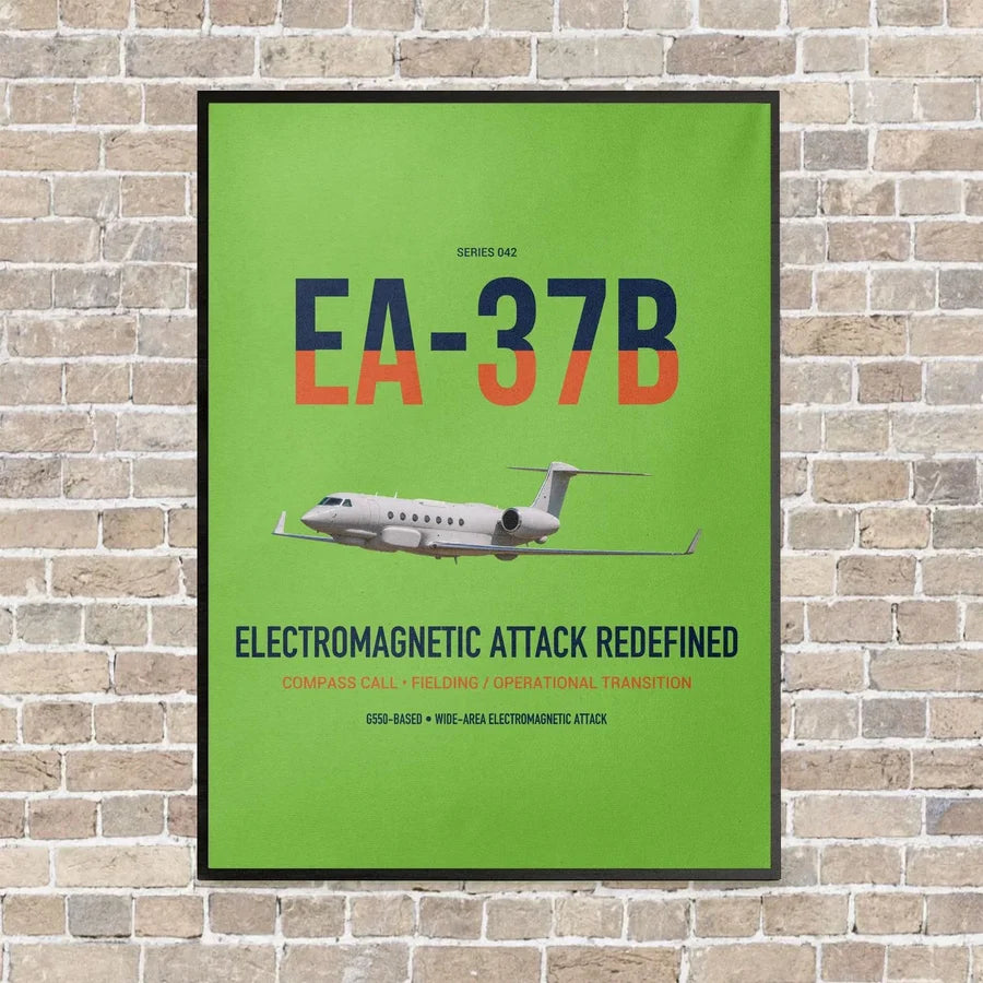 EA-37B Compass Call vertical canvas print - framed - light green background