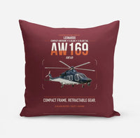 Thumbnail for Leonardo AW169 design on dark red pillow