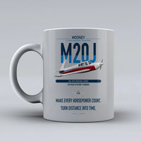 Thumbnail for Mooney M20J 201 design on light gray ceramic mug, double-side print