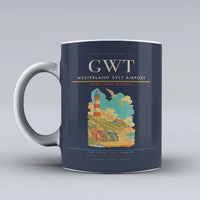 Thumbnail for Westerland Sylt Airport (GWT) airport code design on dark blue ceramic mug