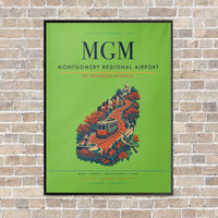 Thumbnail for Montgomery Regional Airport MGM vertical canvas print - framed - light green background
