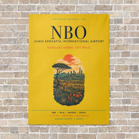 Thumbnail for Jomo Kenyatta International Airport Nairobi NBO vertical canvas print - no frame - yellow background