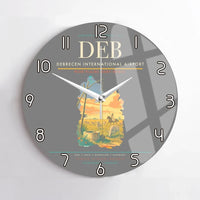 Thumbnail for Debrecen International Airport (DEB) design on gray no frame wall clock