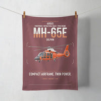 Thumbnail for Airbus MH-65E Dolphin design on dark red towel
