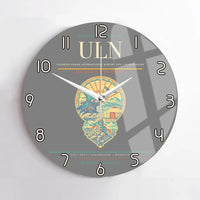 Thumbnail for Chinggis Khaan International Airport (ULN) design on gray no frame wall clock