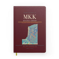 Thumbnail for Molokai Airport (MKK) design on dark red notebook