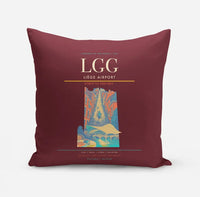 Thumbnail for Liège Airport (LGG) design on dark red pillow