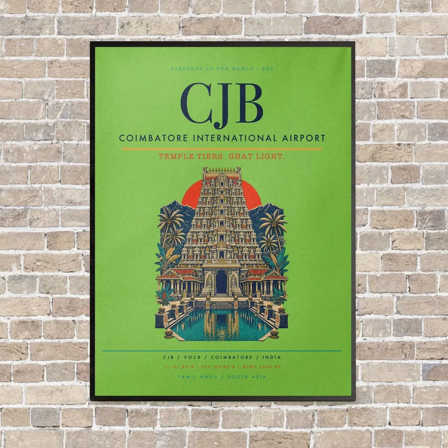 Coimbatore International Airport CJB - Canvas Framed - Light Green