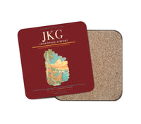 Thumbnail for Jönköping Airport (JKG) design on dark red 1 piece coaster