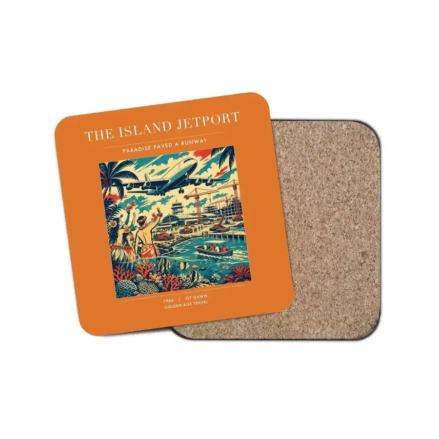 The Island Jetport - Designed Coasters design on orange 1-piece