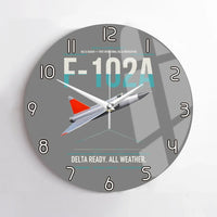 Thumbnail for F-102A Delta Dagger design on gray no frame wall clock